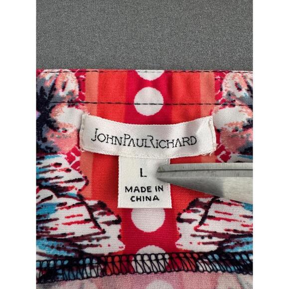 John Paul Richard Red Floral Print Polka Dot Maxi Skirt Womens Large  Brunch - Picture 4 of 9